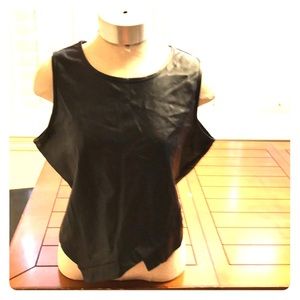 Black Faux Leather sleeveless shirt